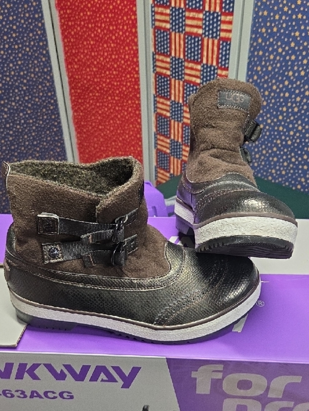 UGG Brown Waterproof Women's Ankle Boots - Picture 2 of 8